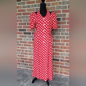 Vintage First Focus Red White Polka Dot Women's Dress Size 9/10